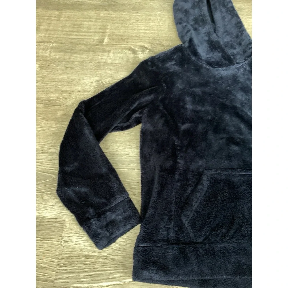 The North Face womens Size XS fuzzy fleece Osito hooded sweatshirt pullover blue